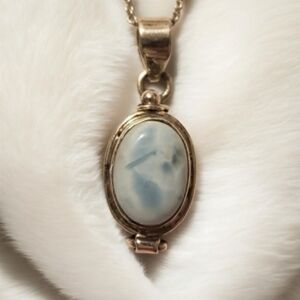 Larimar Poison Box Pendant Necklace
